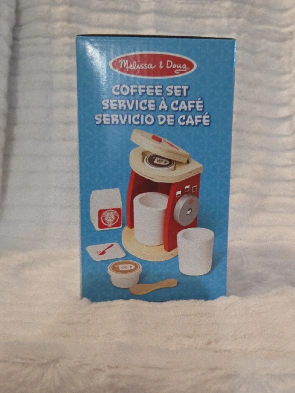 Melissa & Doug Red and Natural Wooden Coffee Set